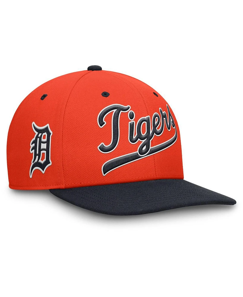 Nike Men's Orange/Navy Detroit Tigers Cooperstown Collection Pro Performance Snapback Hat