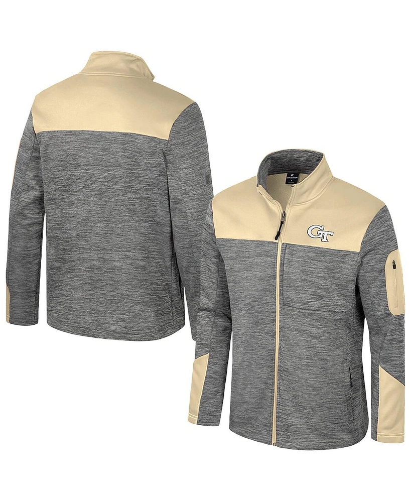 Colosseum Men's Gray/Gold Georgia Tech Yellow Jackets Guard Full-Zip Jacket