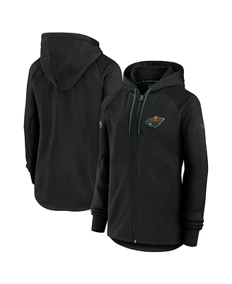 Fanatics Women's Black Minnesota Wild Authentic Pro Rink Fleece Full-Zip Jacket