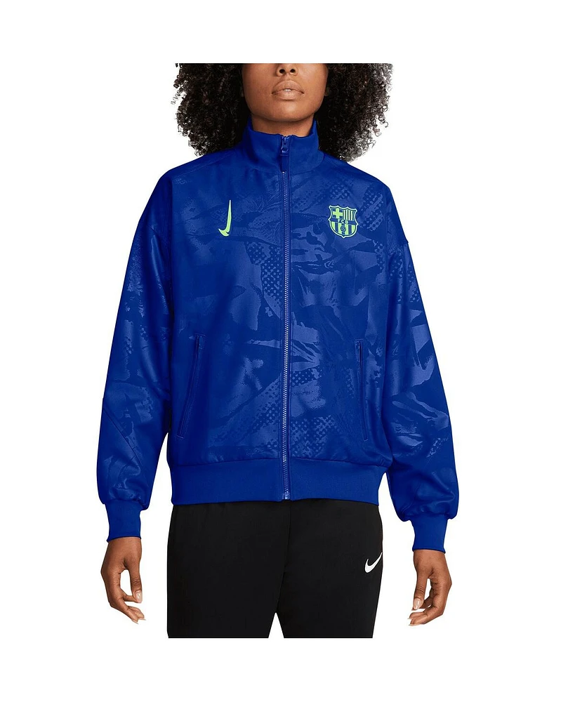 Nike Women's Royal Barcelona 2024/25 Third Strike Anthem Performance Full-Zip Jacket