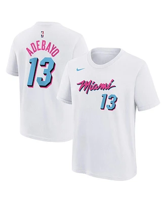 Nike Big Boys and Girls Bam Adebayo White Miami Heat 2024/25 City Edition Name Number T-Shirt