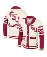 Colosseum Men's and Women's Cream Florida State Seminoles Wild Collective Button-Up Jacquard Sweater
