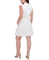 kensie Women's Embroidered-Chiffon Sleeveless Dress