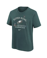 Nike Big Boys and Girls Midnight Green Philadelphia Eagles Super Bowl Lix Authentic T-Shirt