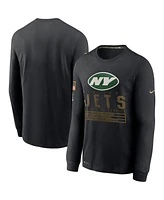 Nike Men's Black New York Jets Salute to Service Sideline Performance Long Sleeve T-Shirt