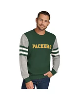 Tommy Hilfiger Men's Green/Heather Gray Green Bay Packers Acrylic Crewneck Pullover Sweatshirt