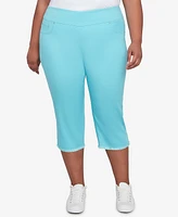 Ruby Rd. Plus Oasis Pull On Fringe Denim Capri Pants