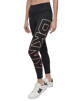 Dkny Sport Women's Exploded-Logo Stretch 7/8 Leggings