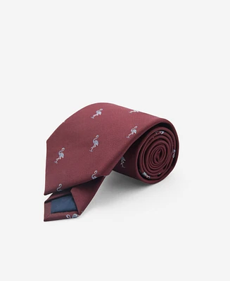 Mango Men's Mulberry Silk Animal Print Tie