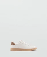 Mango Men's Contrasting Panel Leather Sneakers