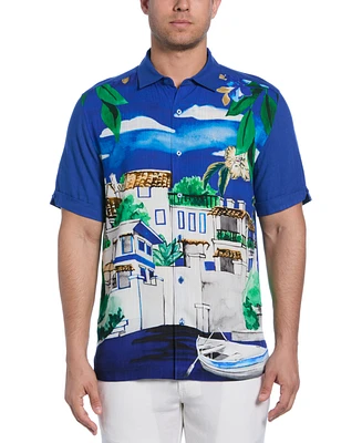 Cubavera Men's Scenic Print Short Sleeve Button-Front Shirt