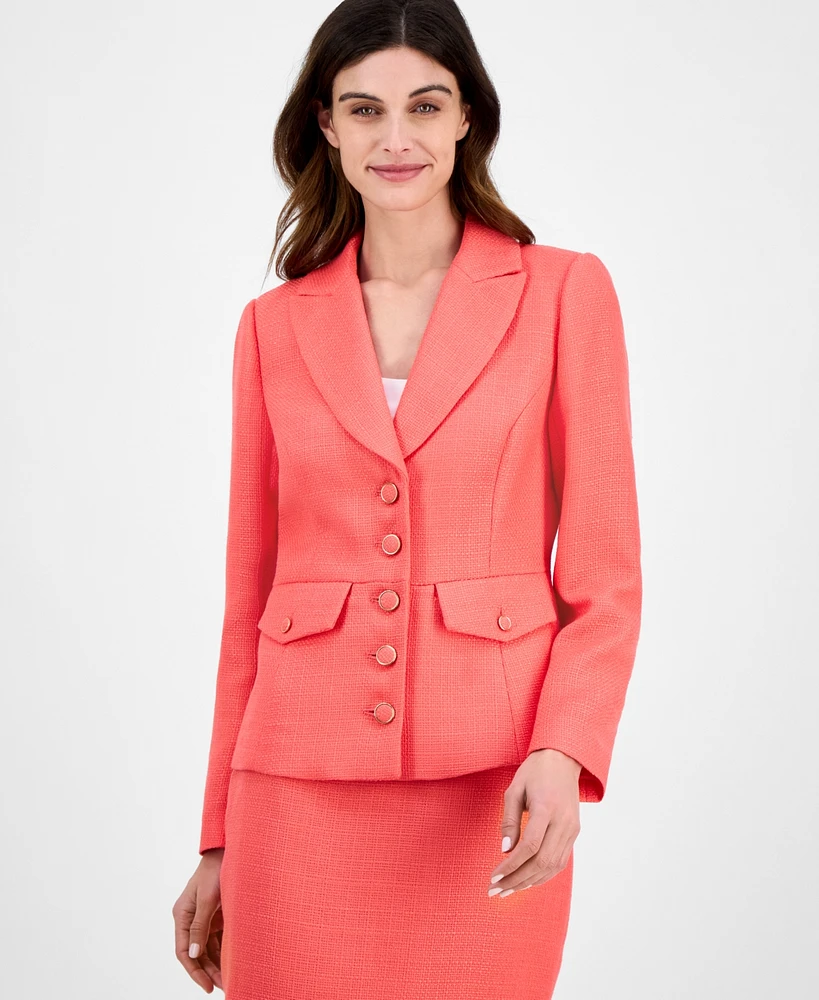 Tahari Asl Women's Solid Boucle Cinched Jacket