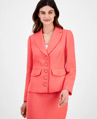 Tahari Asl Women's Solid Boucle Cinched Jacket