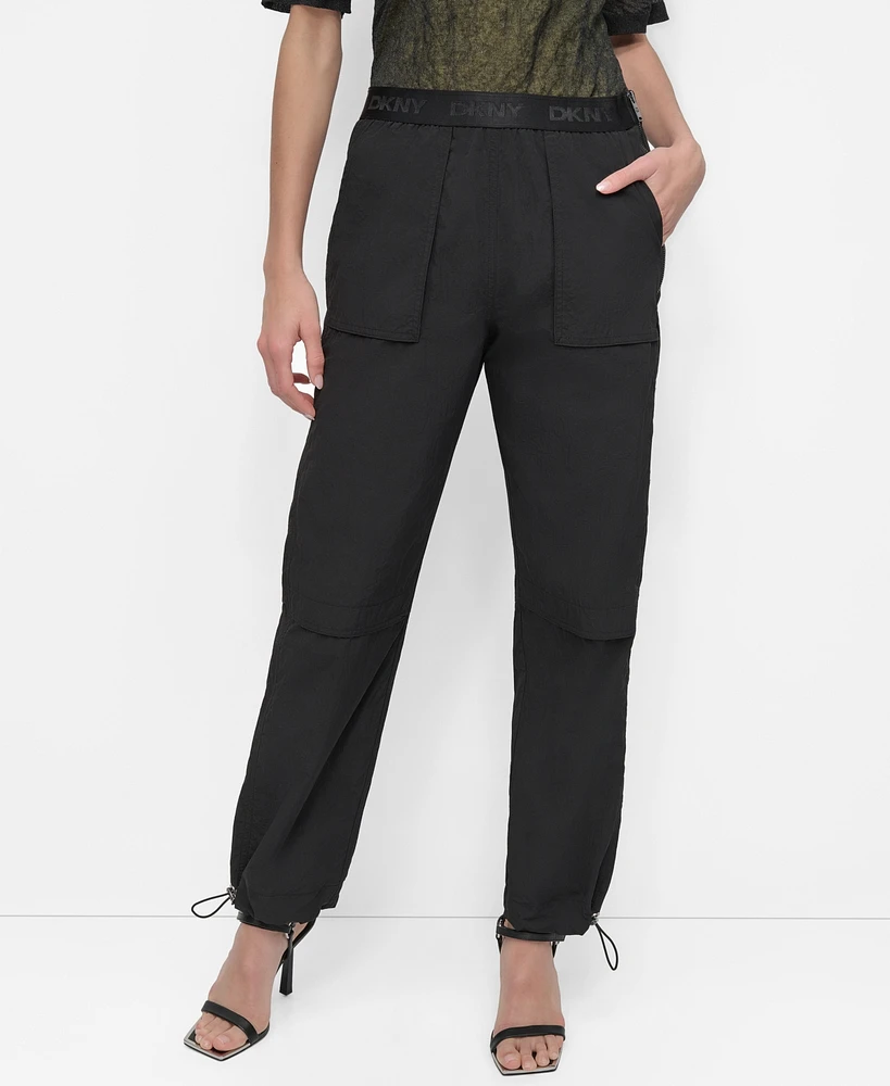 Dkny Women's Rumpled High-Rise Bungee Pants