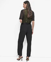 Dkny Women's Rumpled High-Rise Bungee Pants