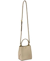 Lauren Ralph Crosshatch Leather Mini Reese Bucket Bag