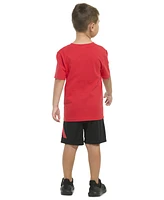 adidas Toddler & Little Boys Short-Sleeve T-Shirt Elastic-Waistband Logo Shorts, 2 Piece Set