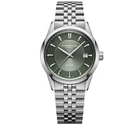 Raymond Weil Men's Freelancer Automatic Olive Green Dial Stainless Steel Bracelet Watch 38mm