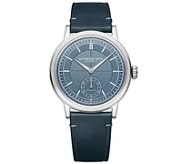 Raymond Weil Men's Swiss Automatic Millesime Small Seconds Denim Blue Leather Strap Watch 40mm