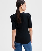 I.n.c. International Concepts Women's Elbow Puff-Sleeve Top, Exclusively at Macy's