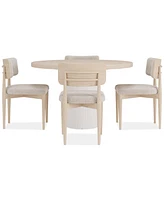 Lunare 5-Pc. Dining Set (Round Table & Curved Chairs