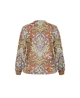 City Chic Plus Mysteria Print Shirt