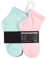 Nike Little Girls Metallic Swoosh Quarter Socks, Pack of 6