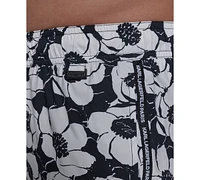 Karl Lagerfeld Paris Men's Regular-Fit Quick-Dry Floral 5" Swim Trunks