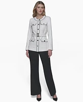 Karl Lagerfeld Paris Women's Belted Tweed Jacket