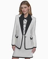 Karl Lagerfeld Paris Women's One-Button Tipped Blazer