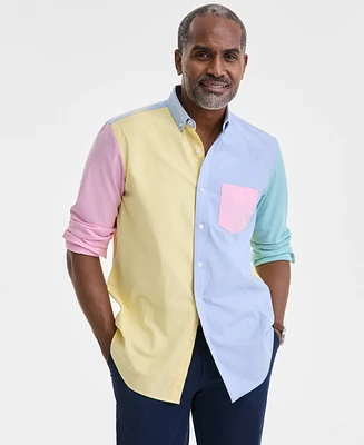 Club Room Men's Colorblock Oxford Long-Sleeve Shirt, Exclusively at Macy's