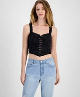 Self Esteem Juniors' Lace-Up Eyelet Sleeveless Corset
