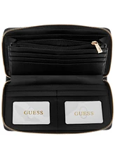 Guess Tamsin Quilted Check Organizer Zip Around Wallet