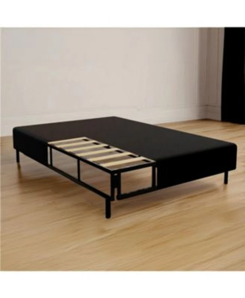 Boyd Sleep Twin Size 2 In 1 Metal Mattress Foundation Bed Frame With Roll Out Slats Easy Assembly Removable Legs Heavy Duty Support Headboard Brackets Use As Bed Frame Or Box Spring Alternative