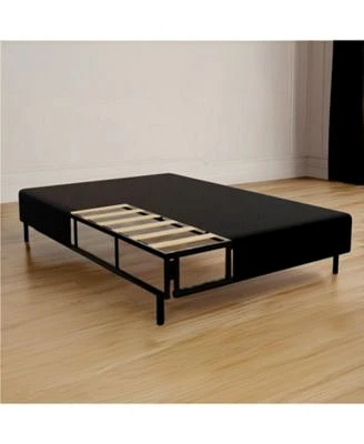Boyd Sleep Twin Size 2 In 1 Metal Mattress Foundation Bed Frame With Roll Out Slats Easy Assembly Removable Legs Heavy Duty Support Headboard Brackets Use As Bed Frame Or Box Spring Alternative