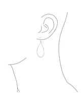 Bling Jewelry Pear Shaped Lightweight Hoop Huggie Earrings Sterling Silver 2 Inch