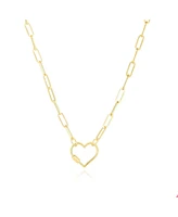 The Lovery Carabiner Heart Charm Holder Necklace 14K Gold