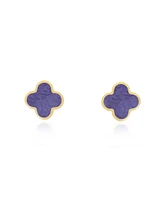 The Lovery Small Amethyst Clover Stud Earrings 14K Gold