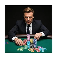 Casino Poker Chips Set with 600 Pieces Texas Hold'em Poker Chip Set for Casino-Style Games