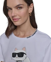 Karl Lagerfeld Paris Women's Emoji Choupette T-Shirt
