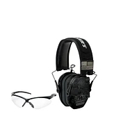 Walker's Razor Slim Electronic Earmuff Patriot Series (Camo) and Glasses