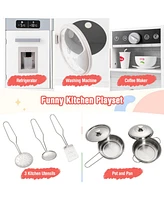 Pretend Play Kitchen Toy Set with Kitchen Accessories Real Lights and Sounds for Interactive Fun