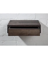 Woodek Minimalistic Hardwood Floating Nightstand With A Drawer