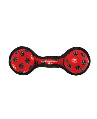 Tuffy Jr 2 Ball Tug Red Paw