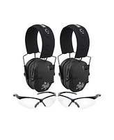 Walkers Razor Slim (Let Freedom Ring) Earmuffs with Shooting Glasses(2-Pack)