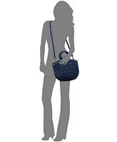 Patricia Nash Ossi Medium Woven Denim Satchel
