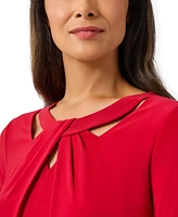 Kasper Women's 3/4 Sleeve Knot Front Jersey Top