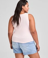 And Now This Trendy Plus Cotton Pointelle Tank Top, Exclusively at Macy's