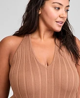 And Now This Trendy Plus V-Neck Sleeveless Sweater Dress, Exclusively at Macy's
