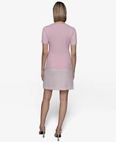 Karl Lagerfeld Paris Women's Ribbed Short-Sleeve Sweater